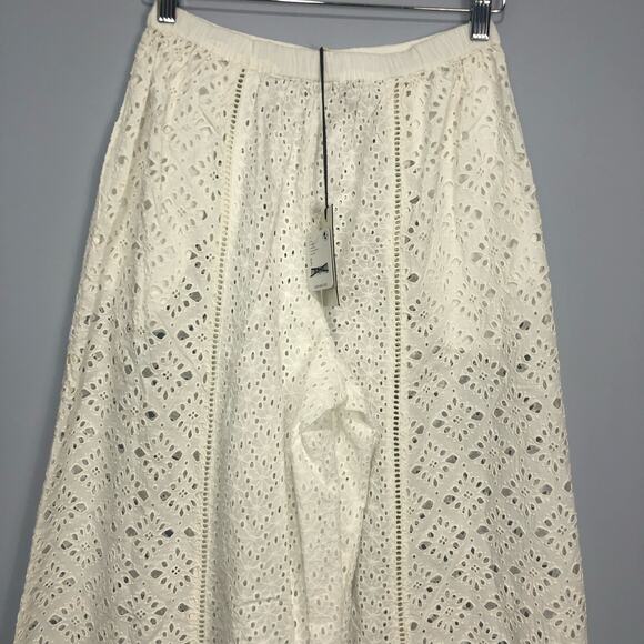NWT Spell Lottie Eyelet Wide Leg Pants White Size S - Picture 8 of 14